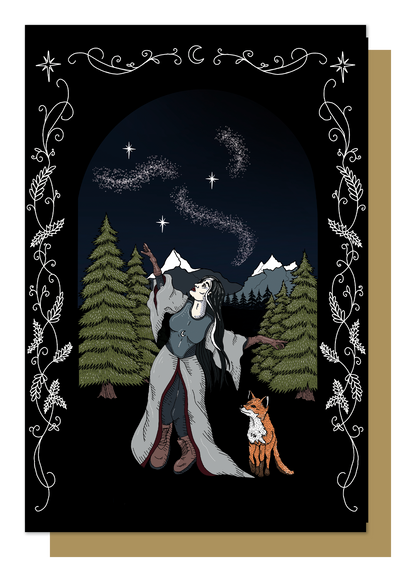 Winter Witch Gothic Christmas Card