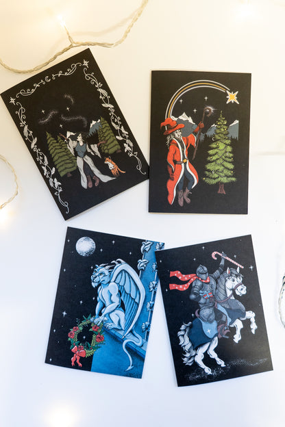 Set of 12 Festive Fantasy Christmas Cards