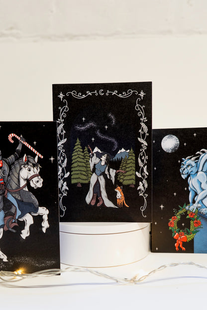 Set of 12 Festive Fantasy Christmas Cards