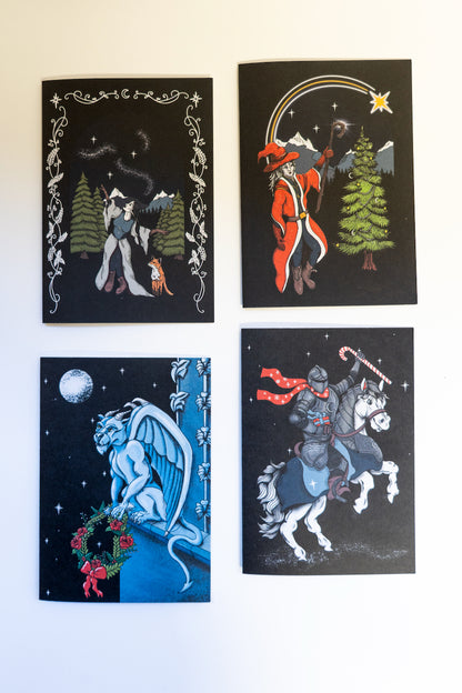 Set of 12 Festive Fantasy Christmas Cards