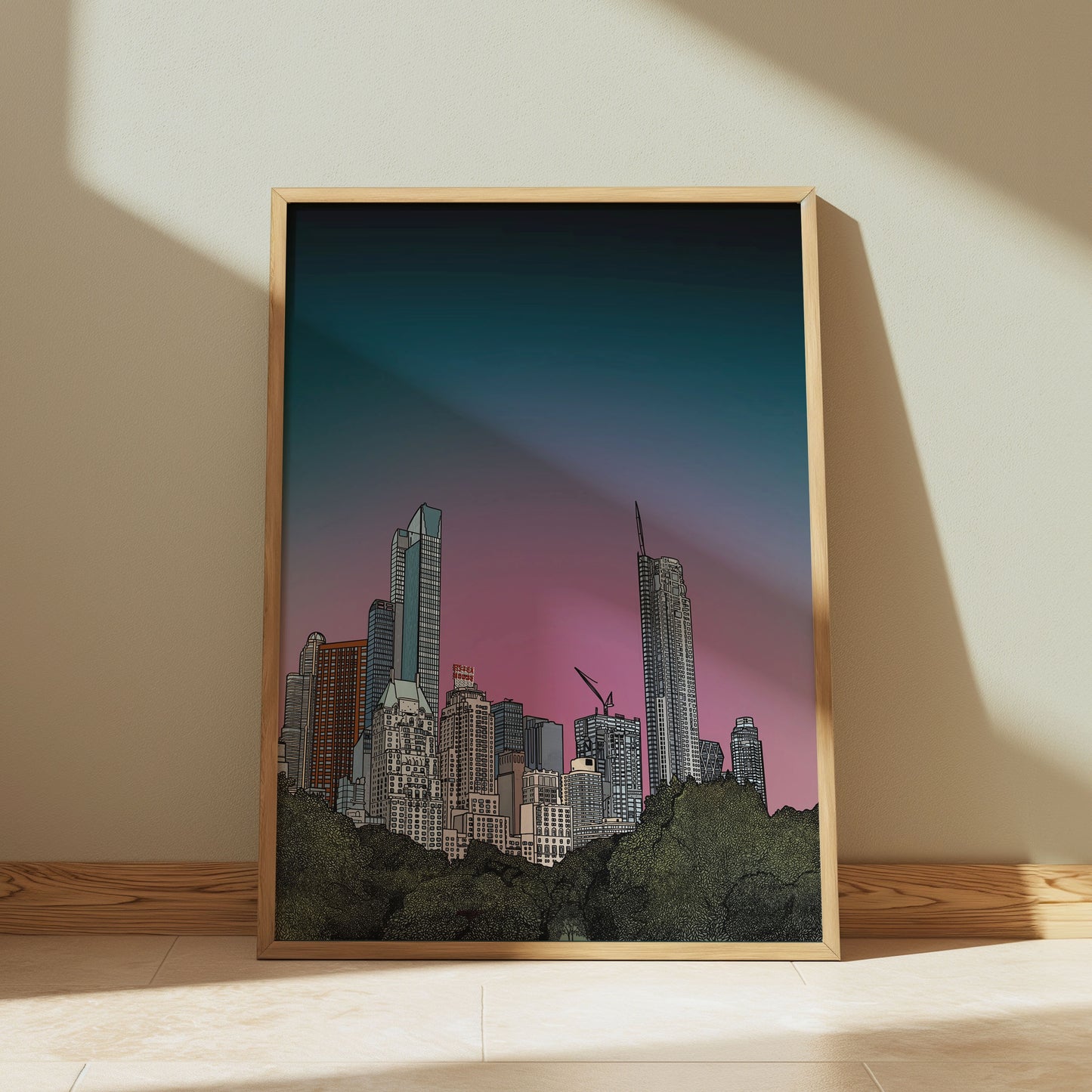 Central Park New York Sunset Art Print