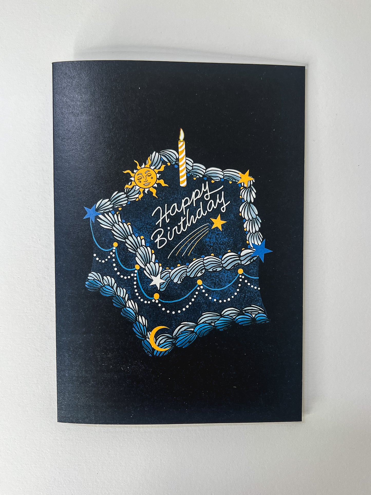 Star Happy Birthday Cake Card