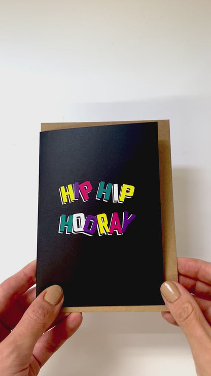 Hip Hip Hooray Bold Alphabet Greetings Card
