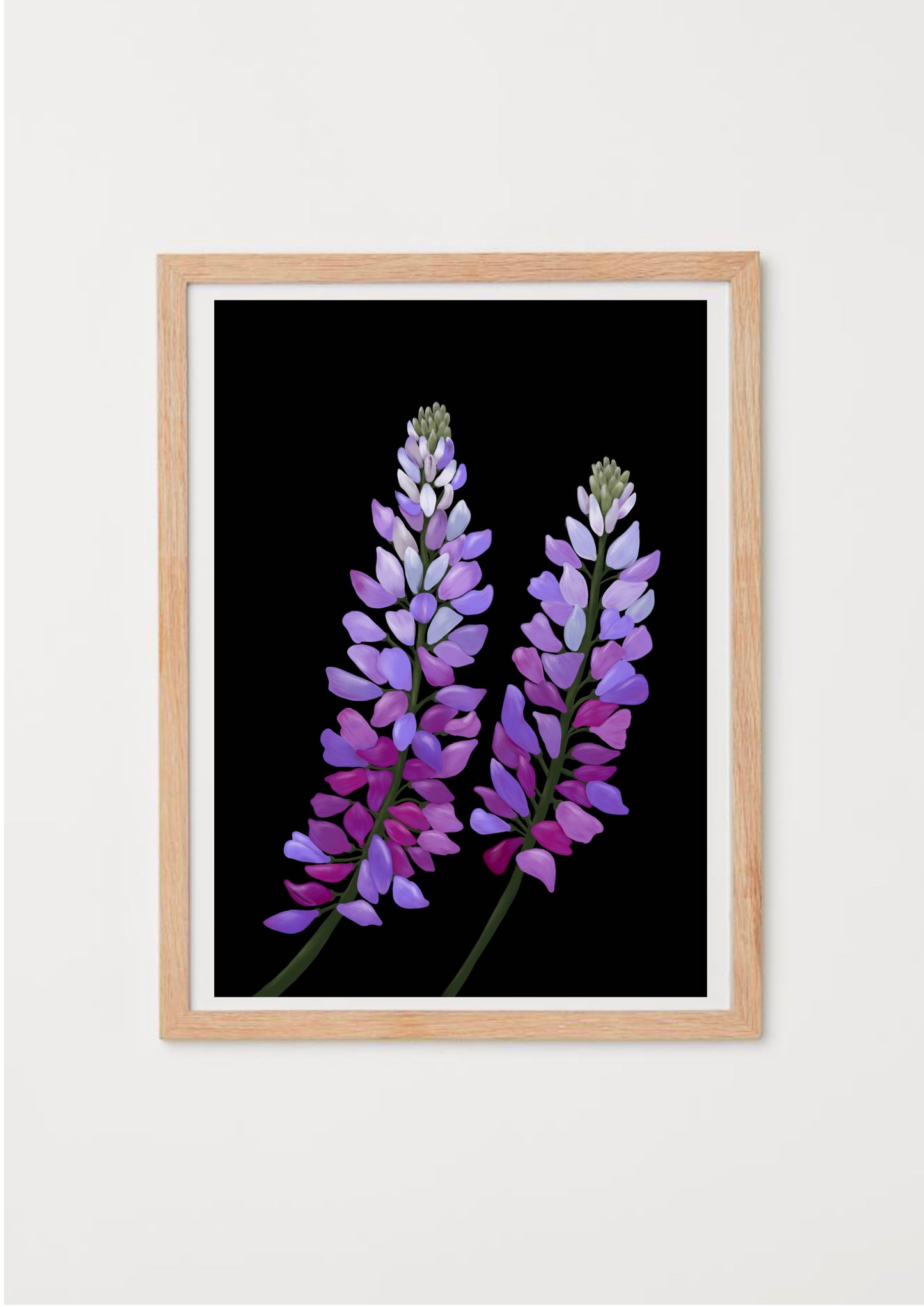 California Wildflower Sky Lupines Art Print
