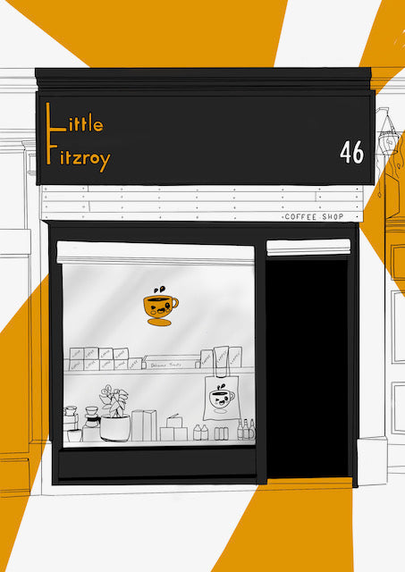 Little Fitzroy Coffee Shop Edinburgh Postcard 
