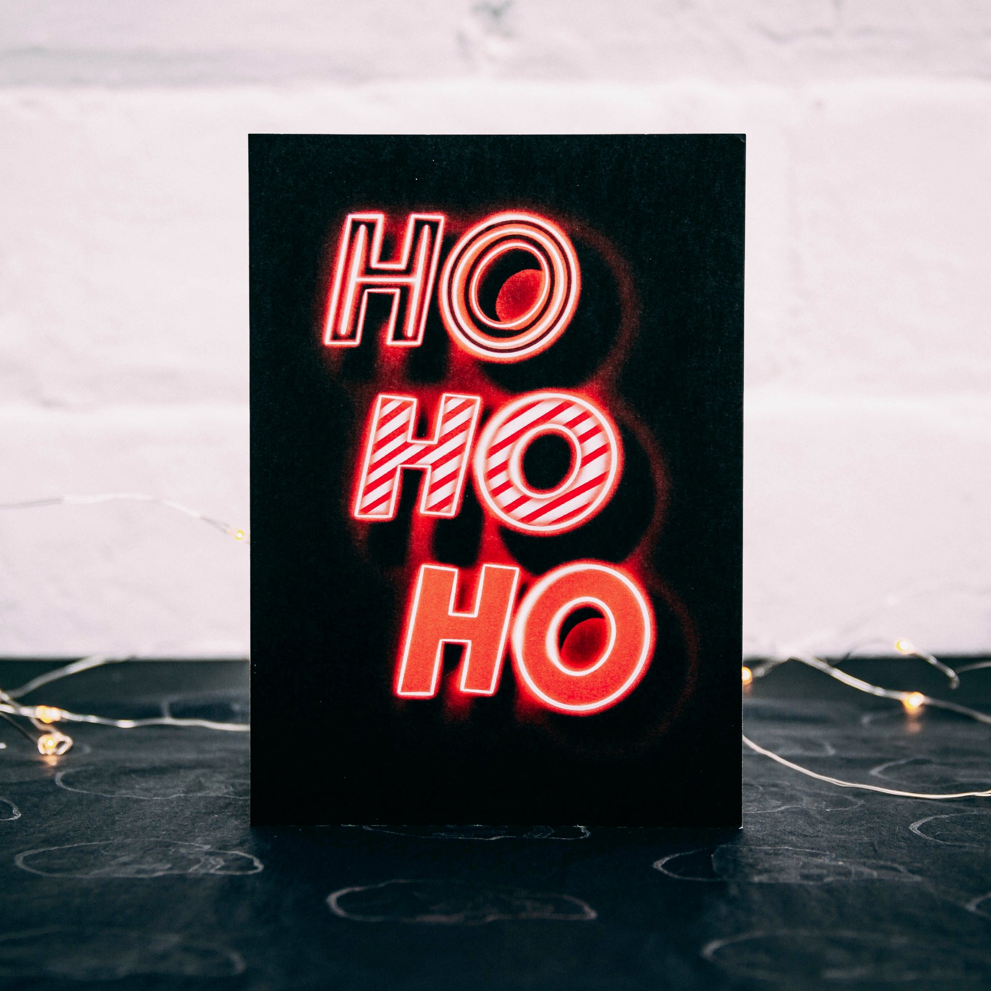 Ho Ho Ho Neon Christmas Card