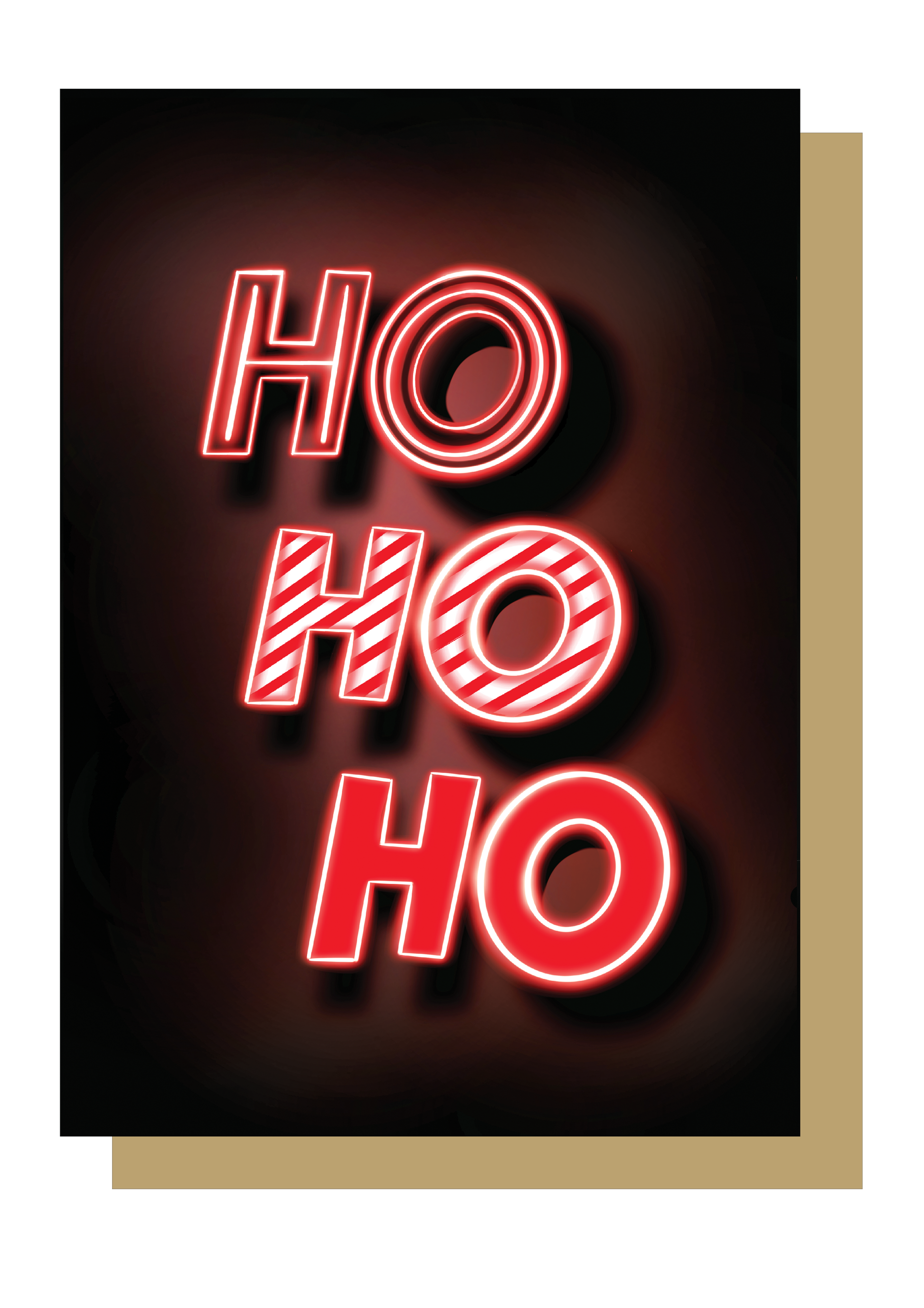 Ho Ho Ho Neon Christmas Card by wayward