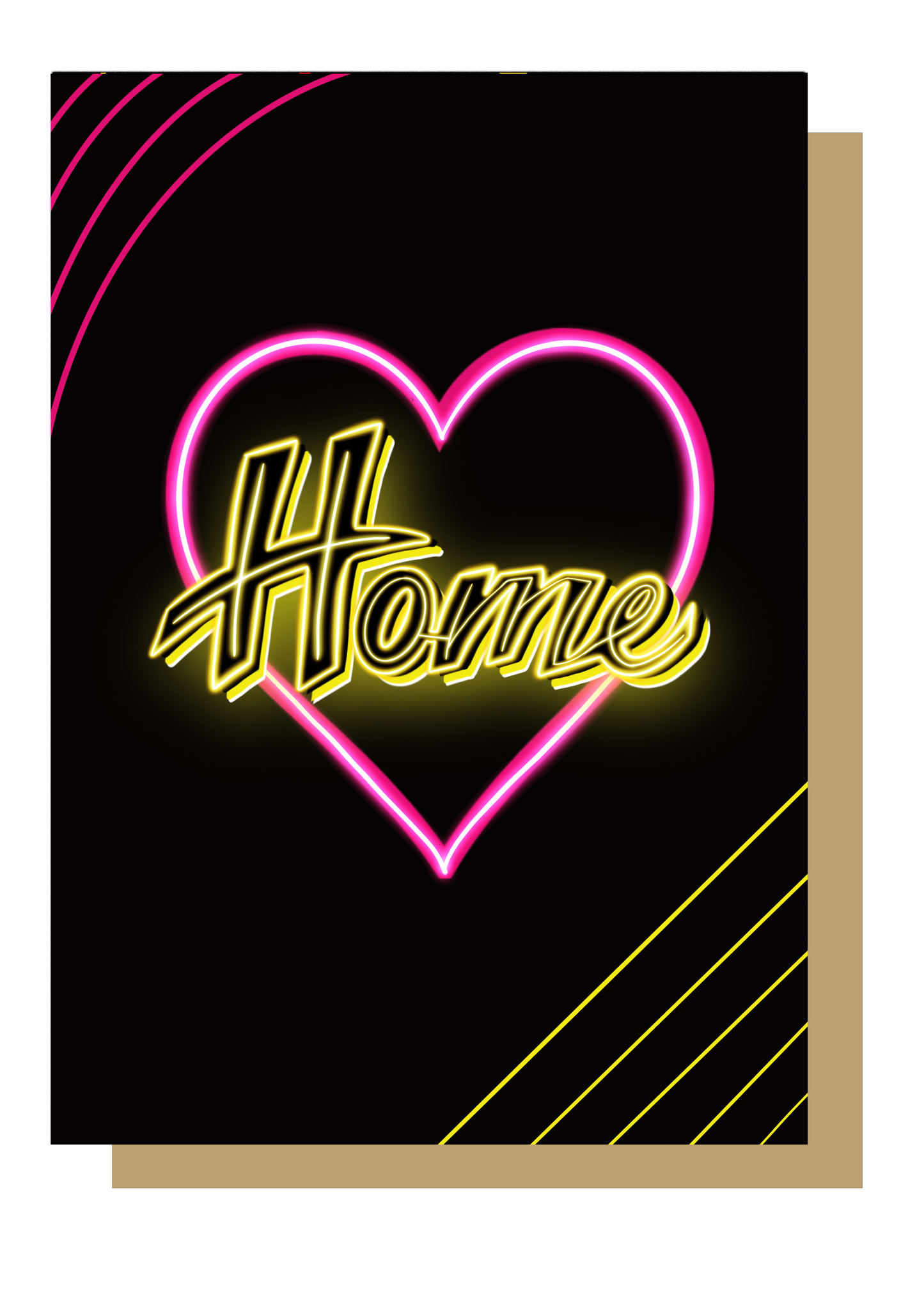 Neon New Home Greetings Card by  Wayward