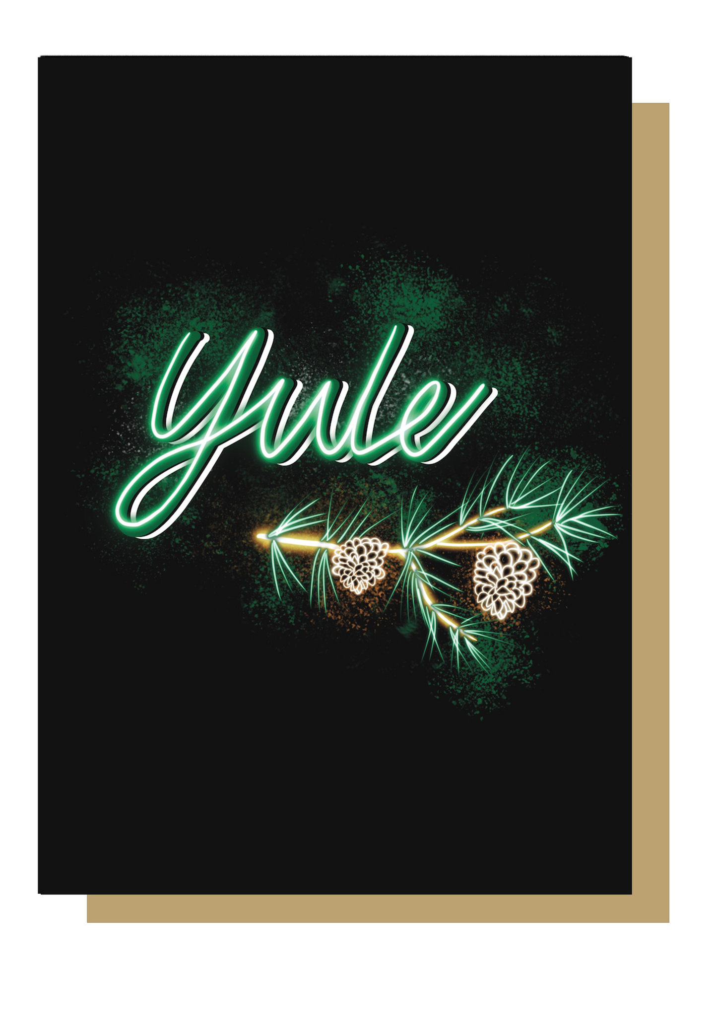 Yule Neon Greetings Card by wayward