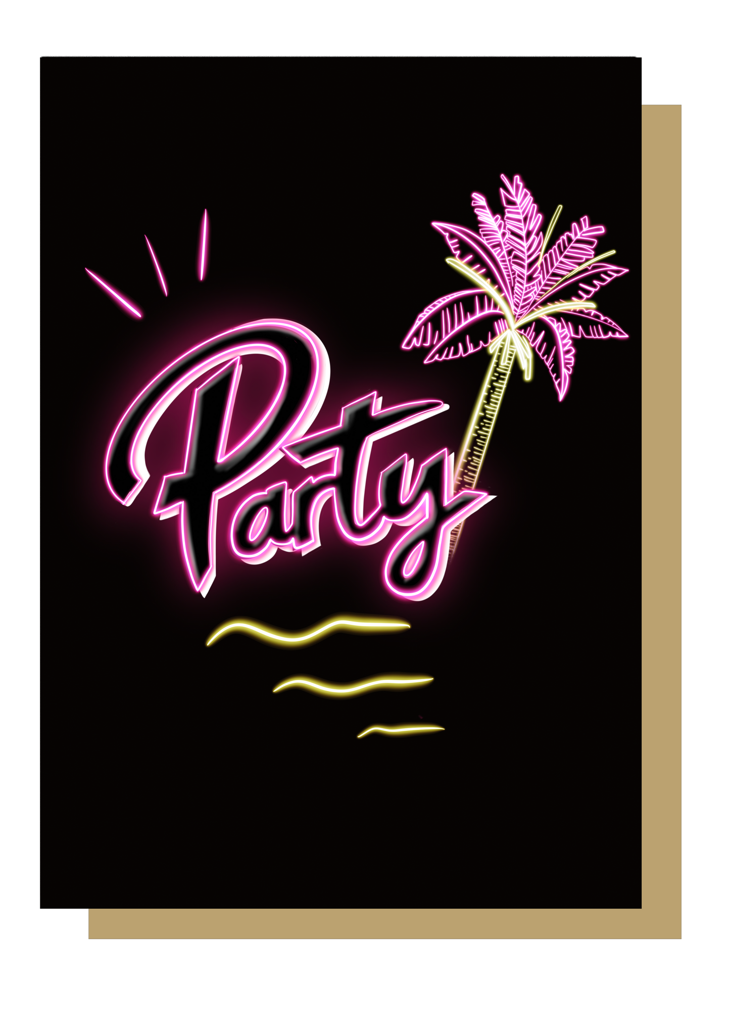 Party Neon Birthday Card